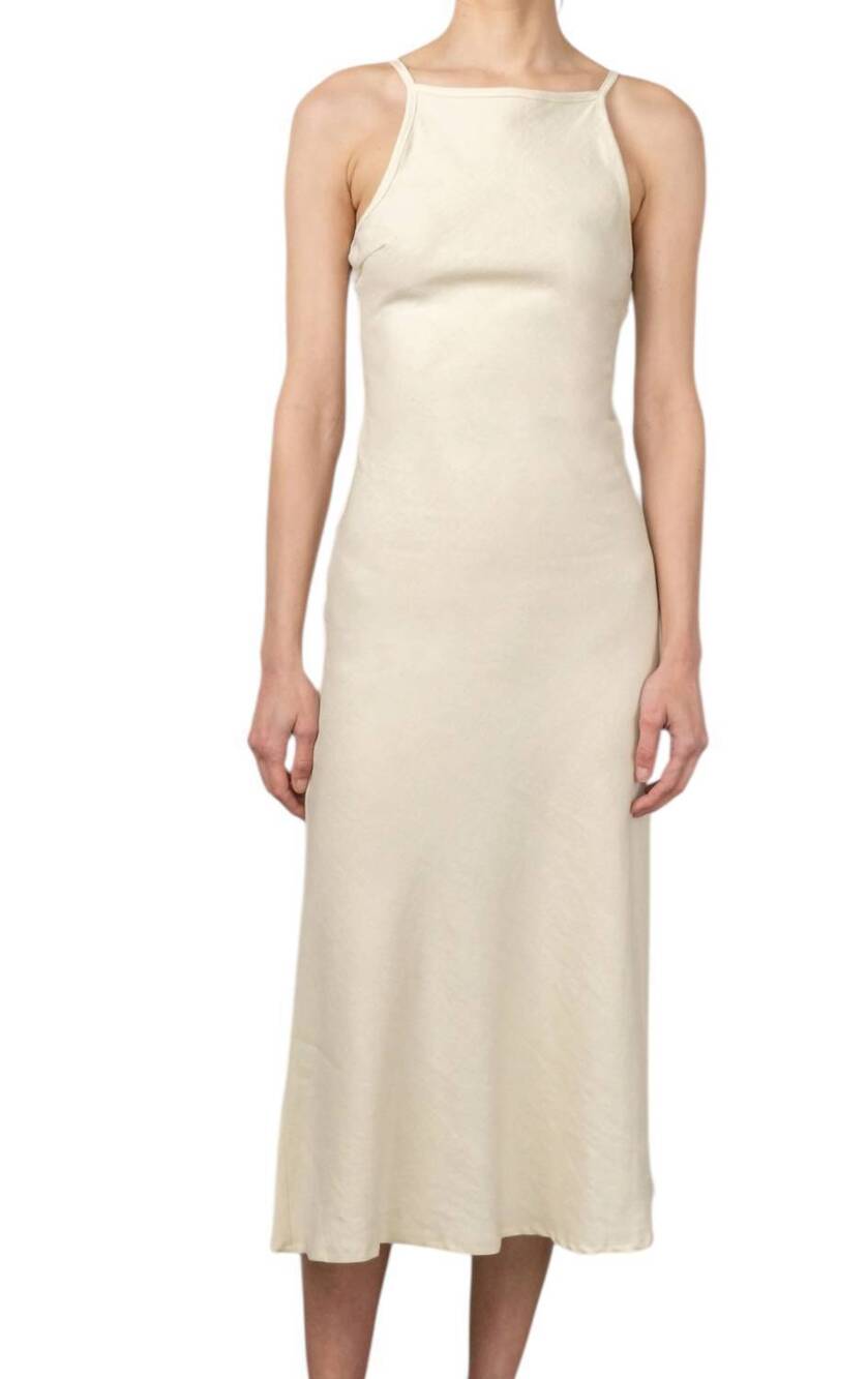 NEW ANEMOS gisele bias cut midi dress in off white
